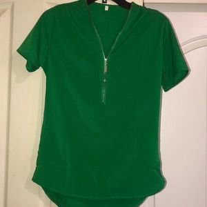 NWOT Chiffon zip up blouse